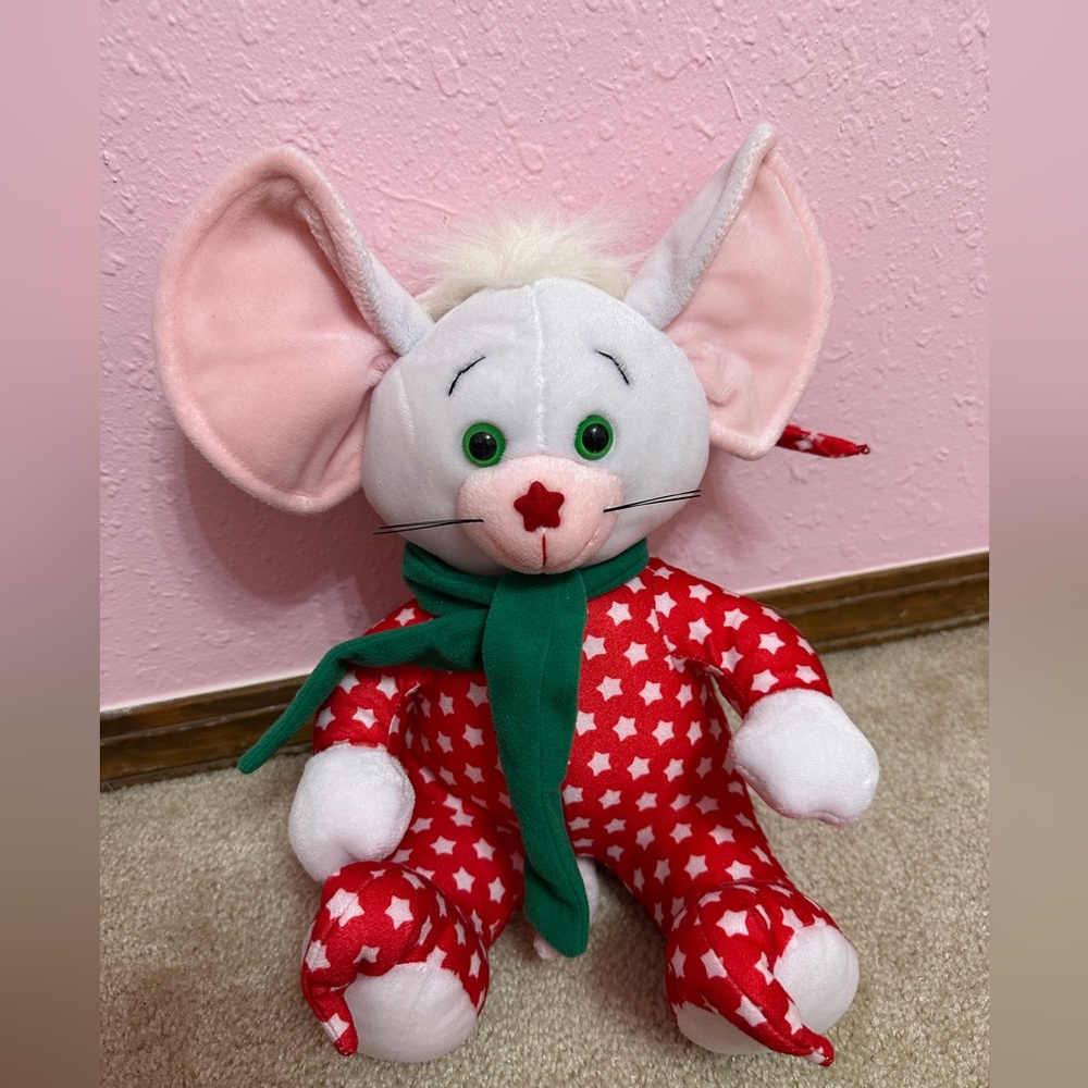 VTG 1991 Venture Stores Mouse In Red Pajamas Starwink Commonwealth Plush Toy
